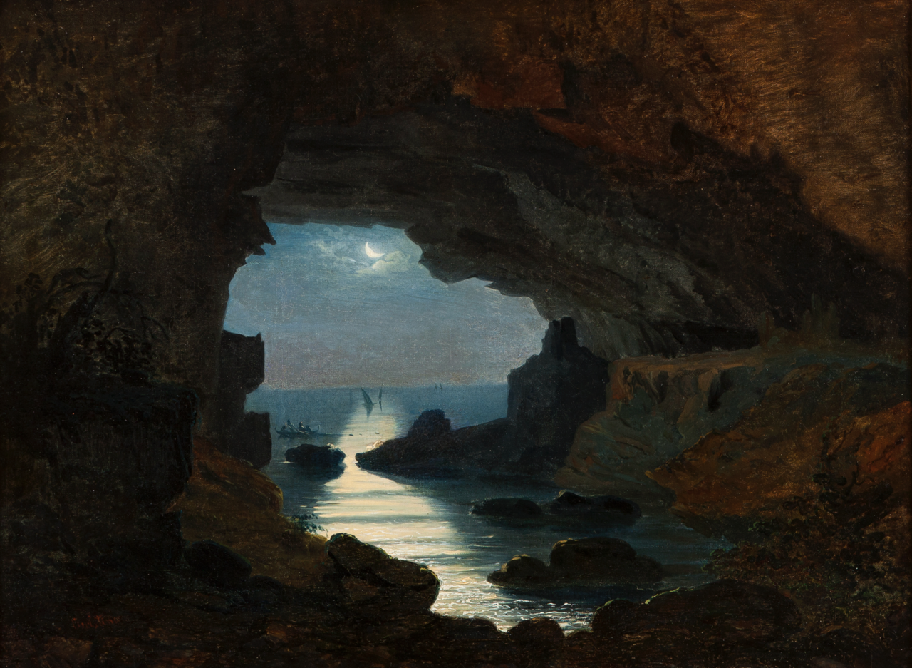 Boca do Inferno w Cascais na obrazie João Cristino da Silvy, ok. 1863–1865