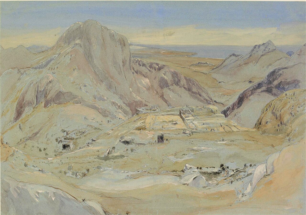 Termessos w akwareli Edwarda Thomasa Daniella z 1842 r., w głębi Zatoka Antalyjska
